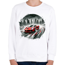 PRINTFASHION Ferrari - Gyerek pulóver - Fehér gyerek pulóver, kardigán