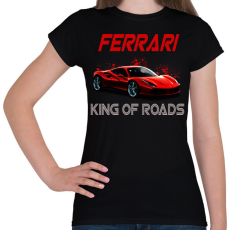PRINTFASHION FERRARI KING OF ROADS - Női póló - Fekete