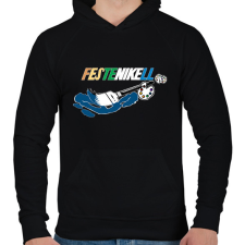 PRINTFASHION festeNIKEll - Férfi kapucnis pulóver - Fekete férfi pulóver, kardigán