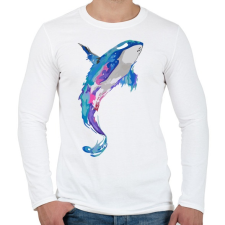 PRINTFASHION Festett bálna - Férfi hosszú ujjú póló - Fehér férfi póló