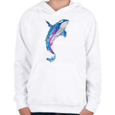 PRINTFASHION Festett bálna - Gyerek kapucnis pulóver - Fehér gyerek pulóver, kardigán