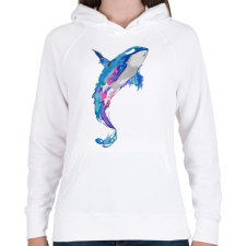 PRINTFASHION Festett bálna - Női kapucnis pulóver - Fehér női pulóver, kardigán