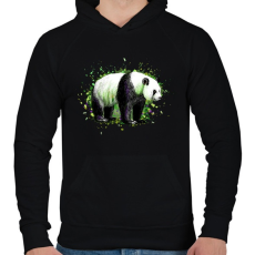 PRINTFASHION Festett panda - Férfi kapucnis pulóver - Fekete