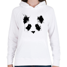 PRINTFASHION Festett panda - Női kapucnis pulóver - Fehér női pulóver, kardigán