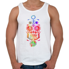 PRINTFASHION festival skull - Férfi atléta - Fehér