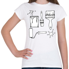 PRINTFASHION Festő ecsetek - Női póló - Fehér