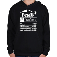 PRINTFASHION Festő óradíj - Gyerek kapucnis pulóver - Fekete