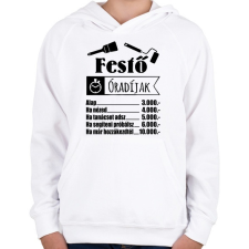 PRINTFASHION Festő óradíjak - Gyerek kapucnis pulóver - Fehér gyerek pulóver, kardigán