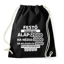 PRINTFASHION Festő óradíjak - Sportzsák, Tornazsák - Fekete tornazsák