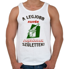 PRINTFASHION Festő szülinapja január színes - Férfi atléta - Fehér atléta, trikó