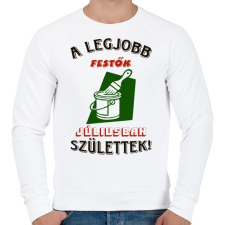 PRINTFASHION Festő szülinapja július színes - Férfi pulóver - Fehér férfi pulóver, kardigán