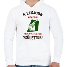 PRINTFASHION Festő szülinapja szeptember színes - Férfi kapucnis pulóver - Fehér férfi pulóver, kardigán