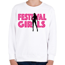 PRINTFASHION Fesztivál csajok - Gyerek pulóver - Fehér