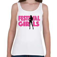 PRINTFASHION Fesztivál csajok - Női atléta - Fehér női trikó