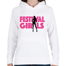 PRINTFASHION Fesztivál csajok - Női kapucnis pulóver - Fehér női pulóver, kardigán