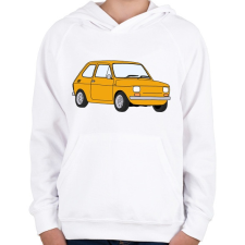 PRINTFASHION Fiat Polski - Gyerek kapucnis pulóver - Fehér gyerek pulóver, kardigán