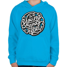 PRINTFASHION Fiatal és lázadó - Gyerek kapucnis pulóver - Azúrkék