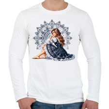 PRINTFASHION Fiatal lány népies ruhában - Férfi hosszú ujjú póló - Fehér férfi póló