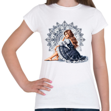 PRINTFASHION Fiatal lány népies ruhában - Női póló - Fehér női póló