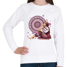 PRINTFASHION Fiatal lány népies ruhában - Női pulóver - Fehér