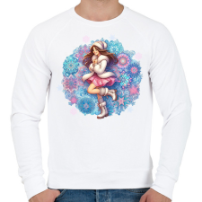 PRINTFASHION Fiatal lány télen - Férfi pulóver - Fehér férfi pulóver, kardigán