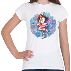 PRINTFASHION Fiatal lány télen - Női póló - Fehér