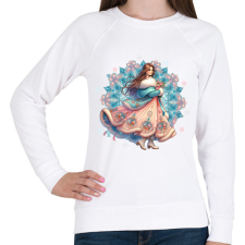 PRINTFASHION Fiatal lány télen - Női pulóver - Fehér női pulóver, kardigán