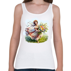 PRINTFASHION Fiatal lány virágokkal népviseletben  - Női atléta - Fehér