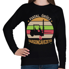 PRINTFASHION Fiatal, őrül és targoncavezető - Női pulóver - Fekete női pulóver, kardigán