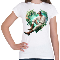 PRINTFASHION Fiatal szerelmes férfi népviseletben - Női póló - Fehér