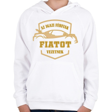 PRINTFASHION Fiatos sofőr - Gyerek kapucnis pulóver - Fehér