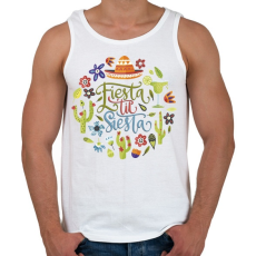 PRINTFASHION Fiesta & Siesta - Férfi atléta - Fehér