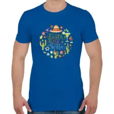 PRINTFASHION Fiesta & Siesta - Férfi póló - Királykék férfi póló