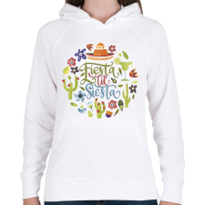 PRINTFASHION Fiesta & Siesta - Női kapucnis pulóver - Fehér női pulóver, kardigán