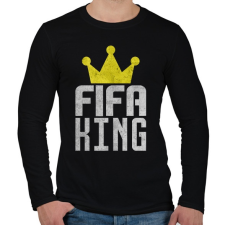 PRINTFASHION Fifa King - Férfi hosszú ujjú póló - Fekete férfi póló
