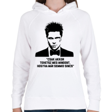 PRINTFASHION Fight club - Női kapucnis pulóver - Fehér