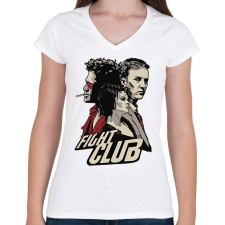 PRINTFASHION fight club - Női V-nyakú póló - Fehér női póló
