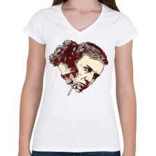 PRINTFASHION Fight Club: Tyler - Női V-nyakú póló - Fehér női póló