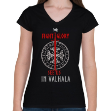 PRINTFASHION fight for glory - Női V-nyakú póló - Fekete női póló