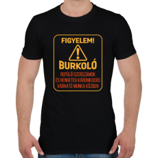 PRINTFASHION Figyelem! - Burkoló - Férfi póló - Fekete
