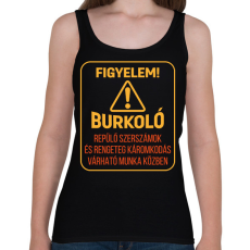 PRINTFASHION Figyelem! - Burkoló - Női atléta - Fekete