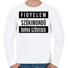 PRINTFASHION Figyelem Szókimondó Durvaszöveg - Férfi pulóver - Fehér férfi pulóver, kardigán