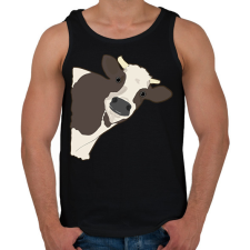 PRINTFASHION Figyelő tehén - Férfi atléta - Fekete atléta, trikó