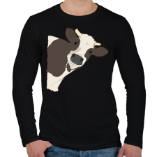 PRINTFASHION Figyelő tehén - Férfi hosszú ujjú póló - Fekete férfi póló