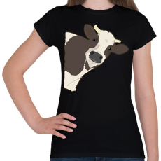 PRINTFASHION Figyelő tehén - Női póló - Fekete