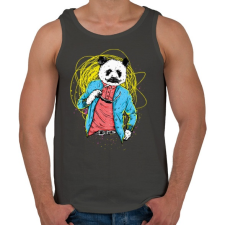 PRINTFASHION Filmsztár panda - Férfi atléta - Sötétszürke atléta, trikó