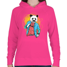 PRINTFASHION Filmsztár panda - Női kapucnis pulóver - Fukszia