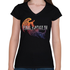 PRINTFASHION Final Fantasy XVI. - Női V-nyakú póló - Fekete női póló