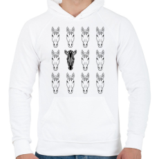 PRINTFASHION FindZebra - Ritka betegségek - Férfi kapucnis pulóver - Fehér