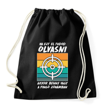 PRINTFASHION Fingó zóna - Sportzsák, Tornazsák - Fekete tornazsák